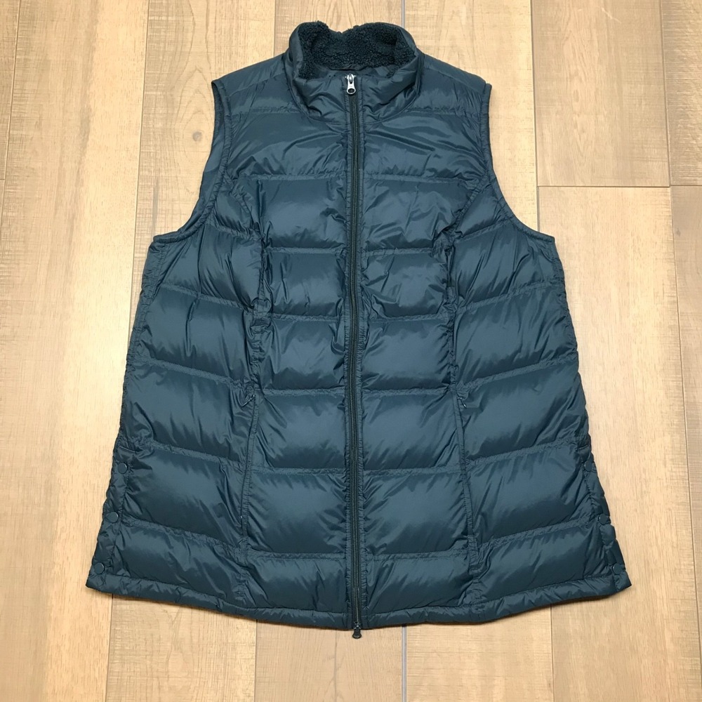 J. Jill Vest Womens Size 2X Dark Teal Blue Puffer Down Fill Quilted Cozy Casual